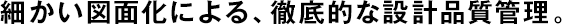 細(xì)かい図面化による、徹底的な設(shè)計(jì)品質(zhì)管理。